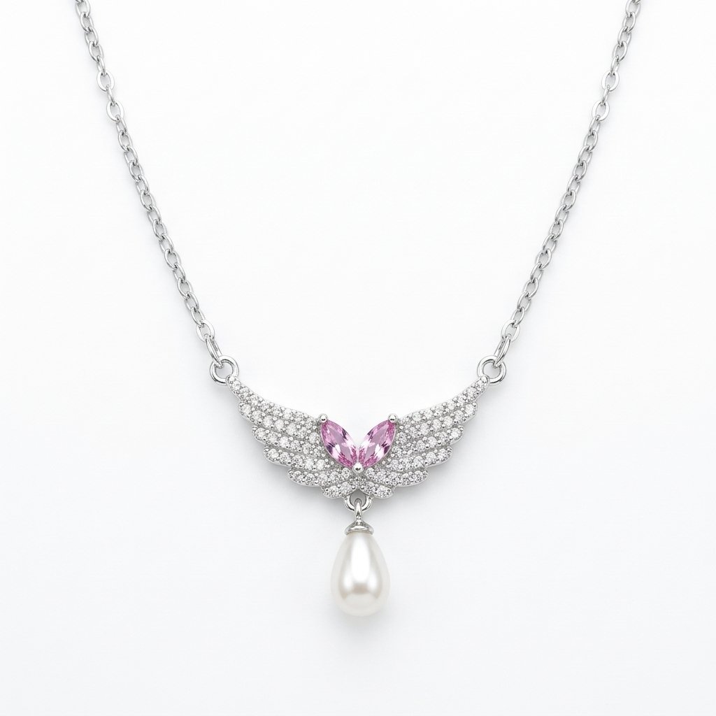 BLINK Angel Wings Pearl Drop Necklace