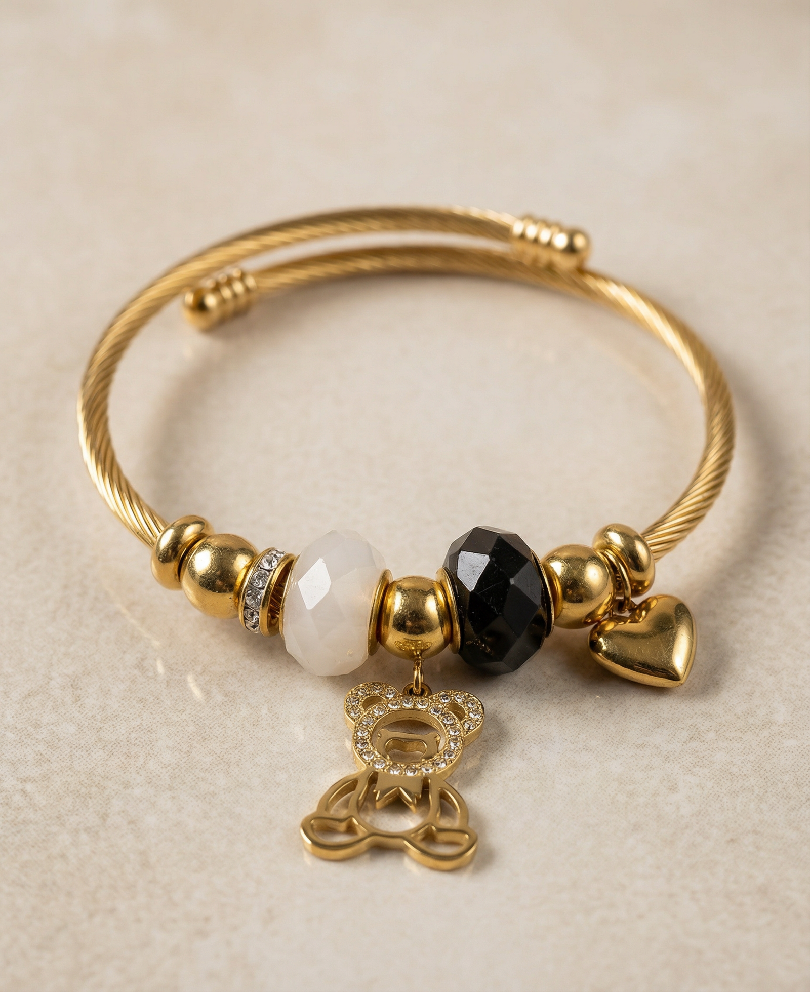 Golden Teddy Charm Bracelet
