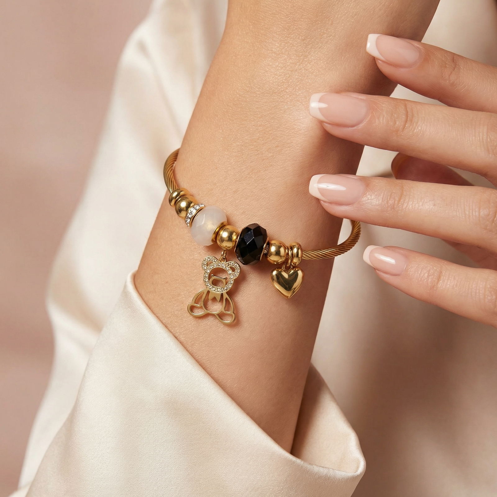 Golden Teddy Charm Bracelet