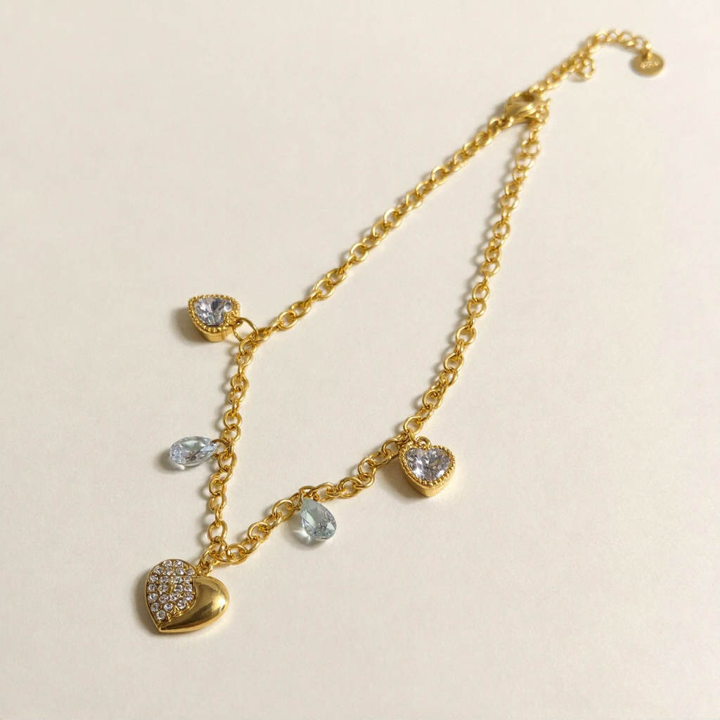 BLINK Dainty Heart Charm Anklet