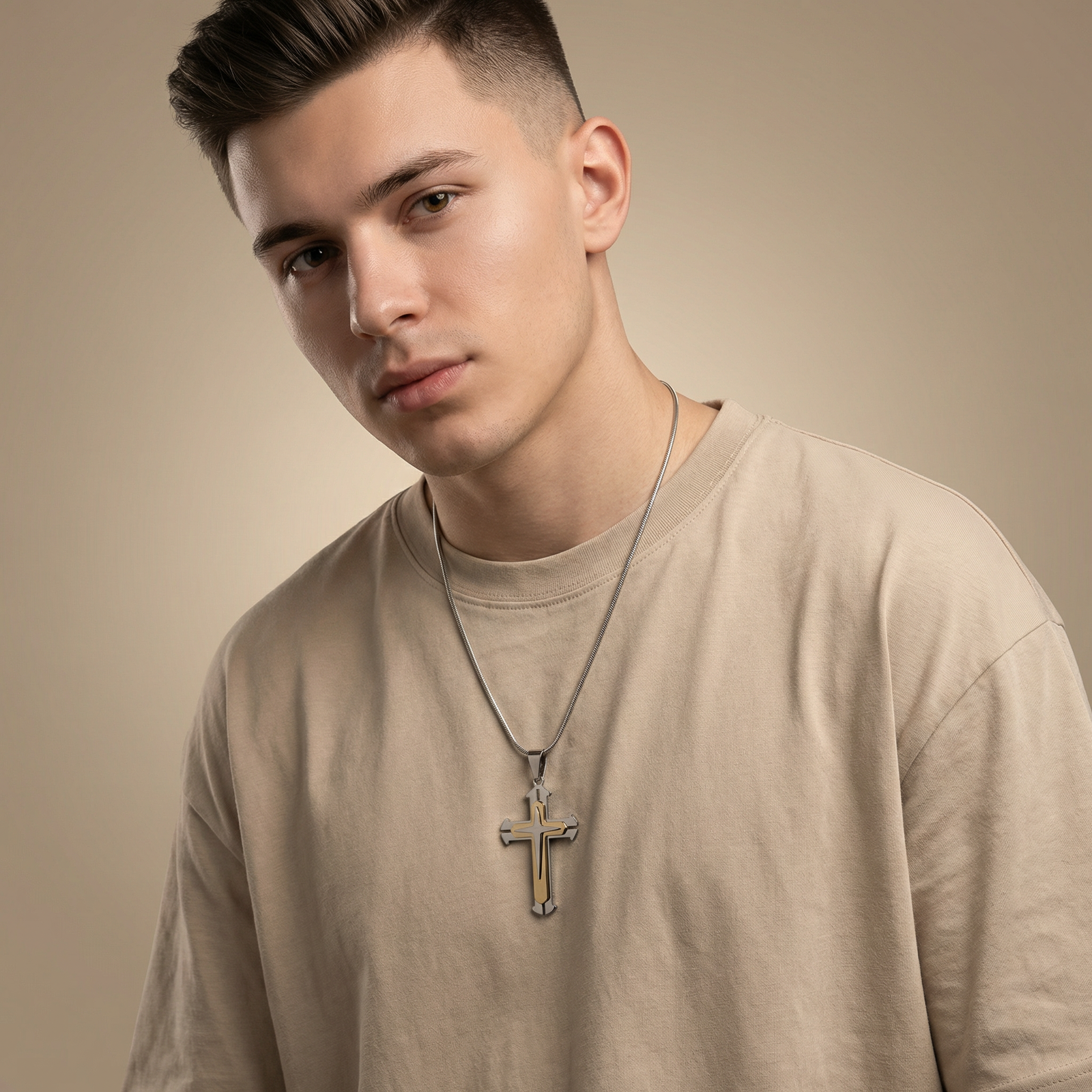 BLINK Dual Tone Faith Cross Pendant