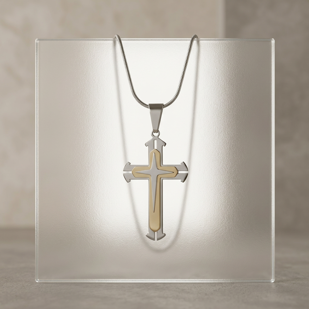 BLINK Dual Tone Faith Cross Pendant