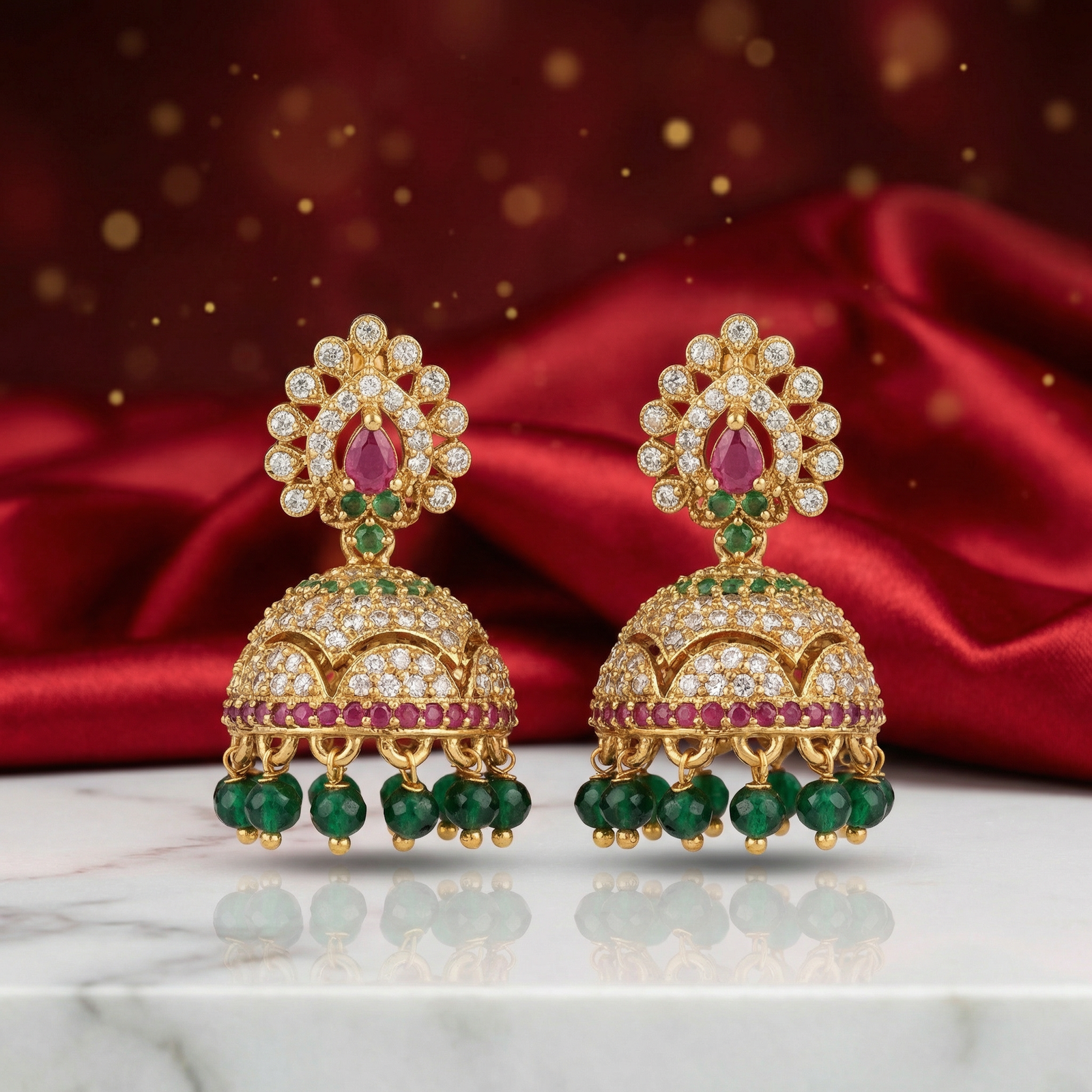 BLINK Regal Crown Jhumka Earrings