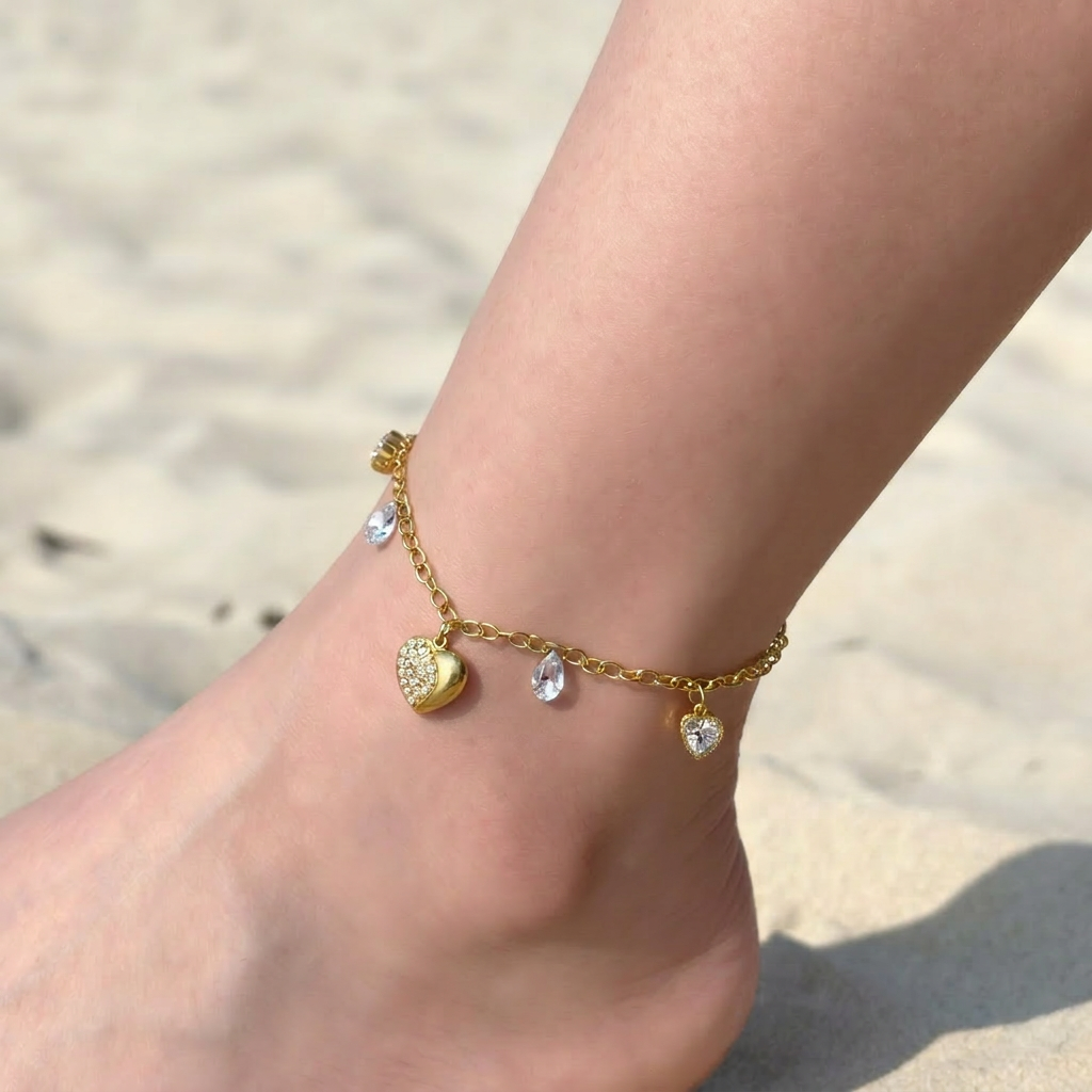 BLINK Dainty Heart Charm Anklet