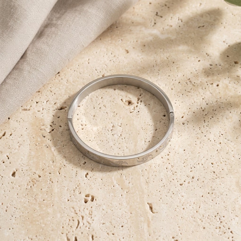 BLK Dual Tone Wave Engraved Cuff