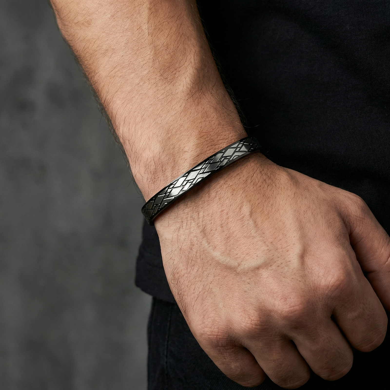 BLK Geometric Pattern Black Cuff