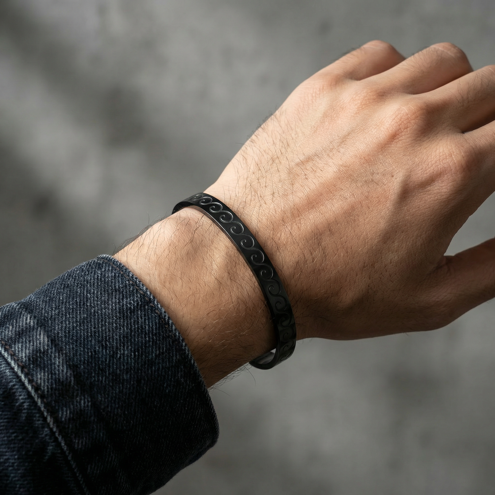 BLINK Obsidian Loop Kada Bracelet