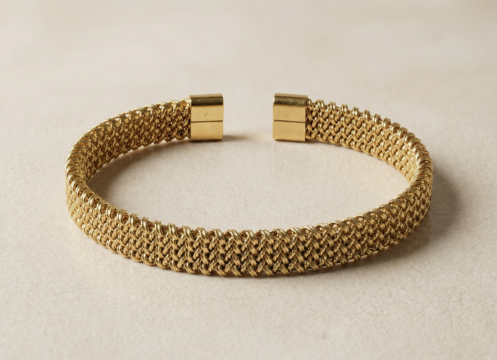 Luxe Mesh Gold Cuff Bracelet