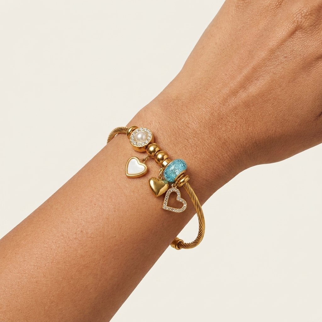 Blink Celeste Heart Charm Bracelet