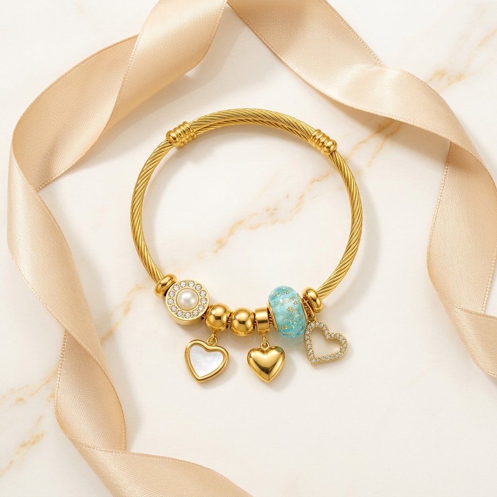 Blink Celeste Heart Charm Bracelet
